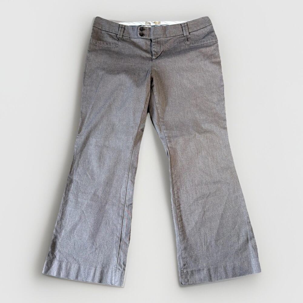Banana Republic Martin Fit Brown Heather Bootcut Pants Sz 14 Stretch Career